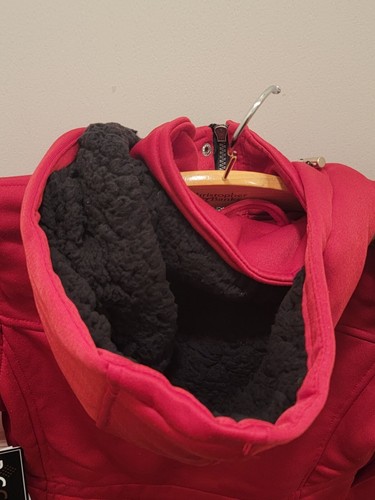Big Chill Rain Coat Hooded Fleece Womens Size Small Parka Full Zip Long Red - 第 13/15 張圖片