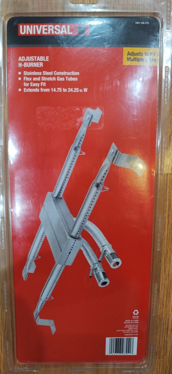 BBQ Gas Grill Burner H Type Stainless Steel Universal Adjustable 14.75 -  24.25u0026#034; | eBay