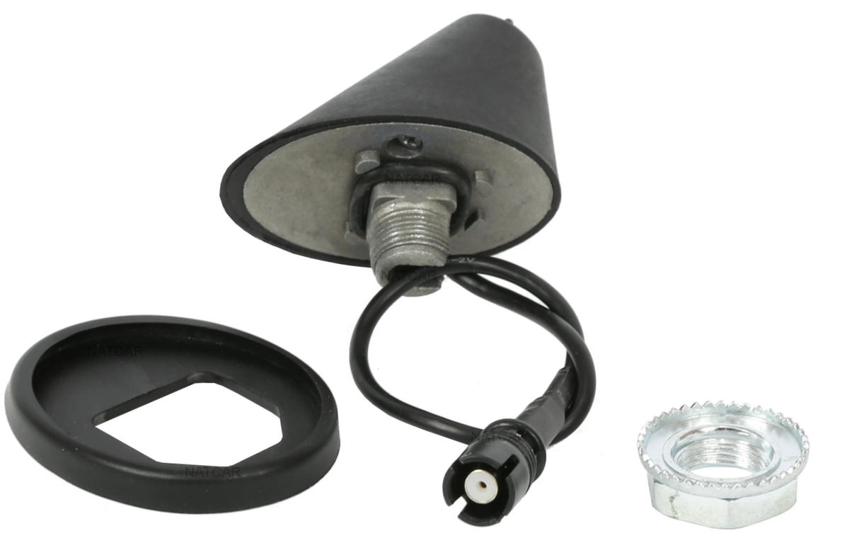 Auto KFZ 3cm Kurz Stab Dach Antenne + Raku 2 Sockel Mit Verstaerker Universal Set