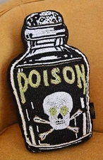 ☠️ NEW Spooky Night Halloween "POISON" Bottle Shaped Throw Pillow SPOOKY! ☠️