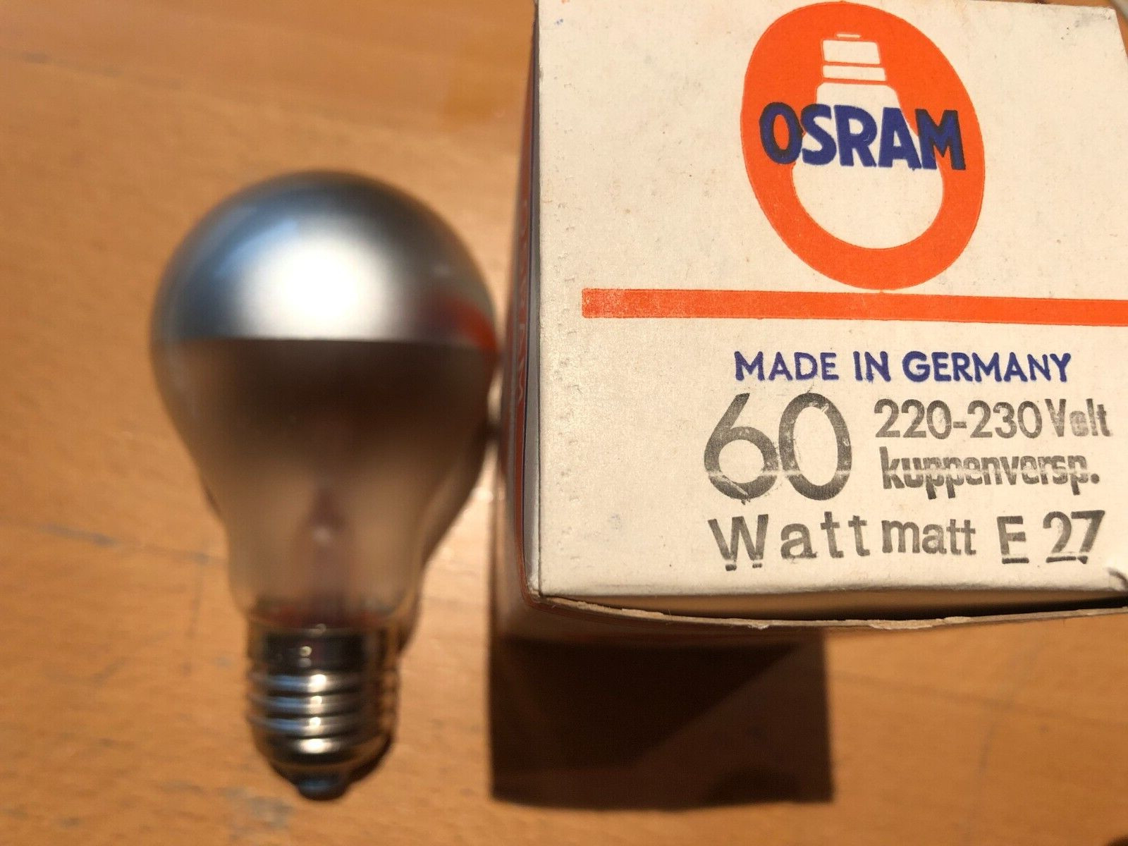 Osram Incandescent Lamp Cupped Silver Matte! Head Mirror E27 230V 60W Dimmable