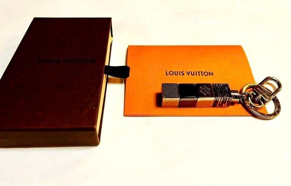 Louis Vuitton Key Ring Bag Charm Porte Cles Cube Silver Metal M67142 eBay