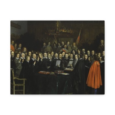 Gerard ter Borch (II) - Het sluiten van de Vrede van Munster - Canvas Wall Art