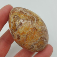 Natural Crazy Lace Agate Egg Carving 6cm Length Rust Brown Colour Mexican