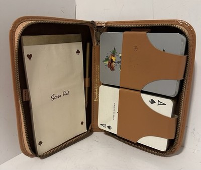 Classic Vintage Kingsbridge Ground Leather Card Set, Austria Piatnik Vienna