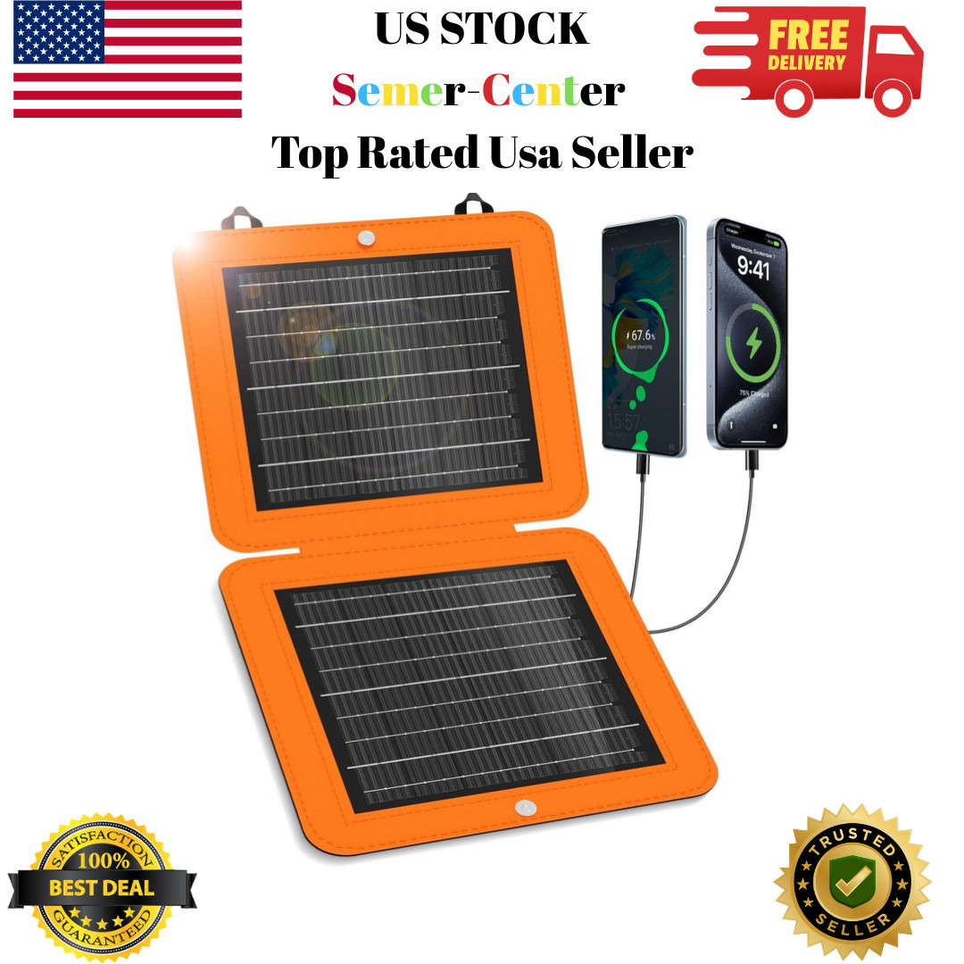 Solar Panels, 10W Small Solar Charger with 5V USB-A and USB-