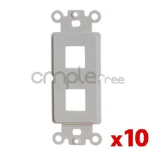 10 Pack Keystone Wall Plate Insert 2 Port Jack Outlet For Fits Decora Wallplate