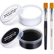 Blank in the Dark Black + White Oil Face Body Paint Set, Large Capacity Profe...