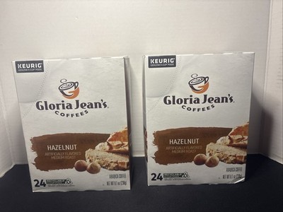 Gloria Jean's Hazelnut Coffee, Keurig K-Cup Pod, Medium Roast, 24 Count Lot Of 2