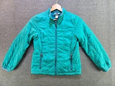 REI Co-Op Jacket Girl's Green Medium 10/12 Quilted Full Zip Packable Coat