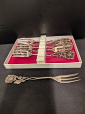 6 Wilkens Kuchengabeln 835er Silber - Hildesheimer Rose - 106g OVP