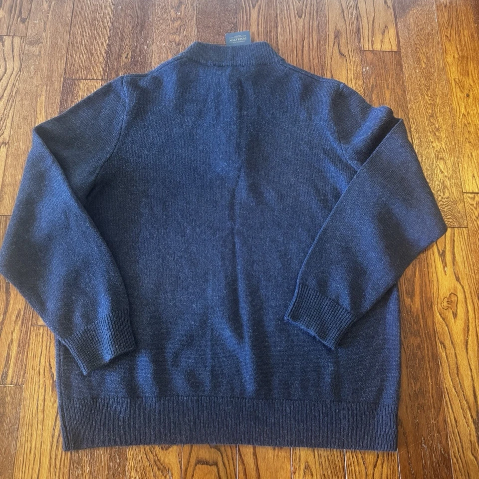 New Pendleton Shetland Collection Quarter Zip Sweater Mens XL Washable Wool Blue - Image 3 of 4