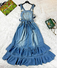 ¡INCREÍBLE! ¡MUY SEXY! VESTIDO DOLCE&GABBANA denim con tirantes falda larga IT42