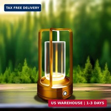 Portable Metal Table Lamp, 4000 mAh Rechargeable Outdoor Table Lamp Cordless, 3