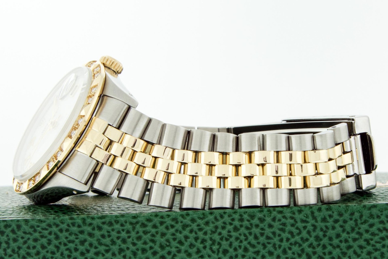 Rolex Mens Datejust White Roman Watch Steel and 18K Gold Diamond Bezel Rolex Box image 4