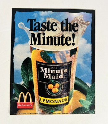 Vtg 90s McDonalds Minute Maid Orange Juice Sign Advertising Sign