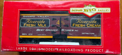 Coche frigorífico de leche Bachmann 98661 escala G Riverside con ruedas de acero y acopladores Kadee | Zustand: Used