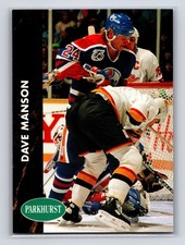 1991-92 Parkhurst #49 Dave Manson Edmonton Oilers Hockey Card