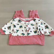 Holiday Vintage Infant Romper Sleeper 12M One Piece Soft Cotton Moose Dinosaur