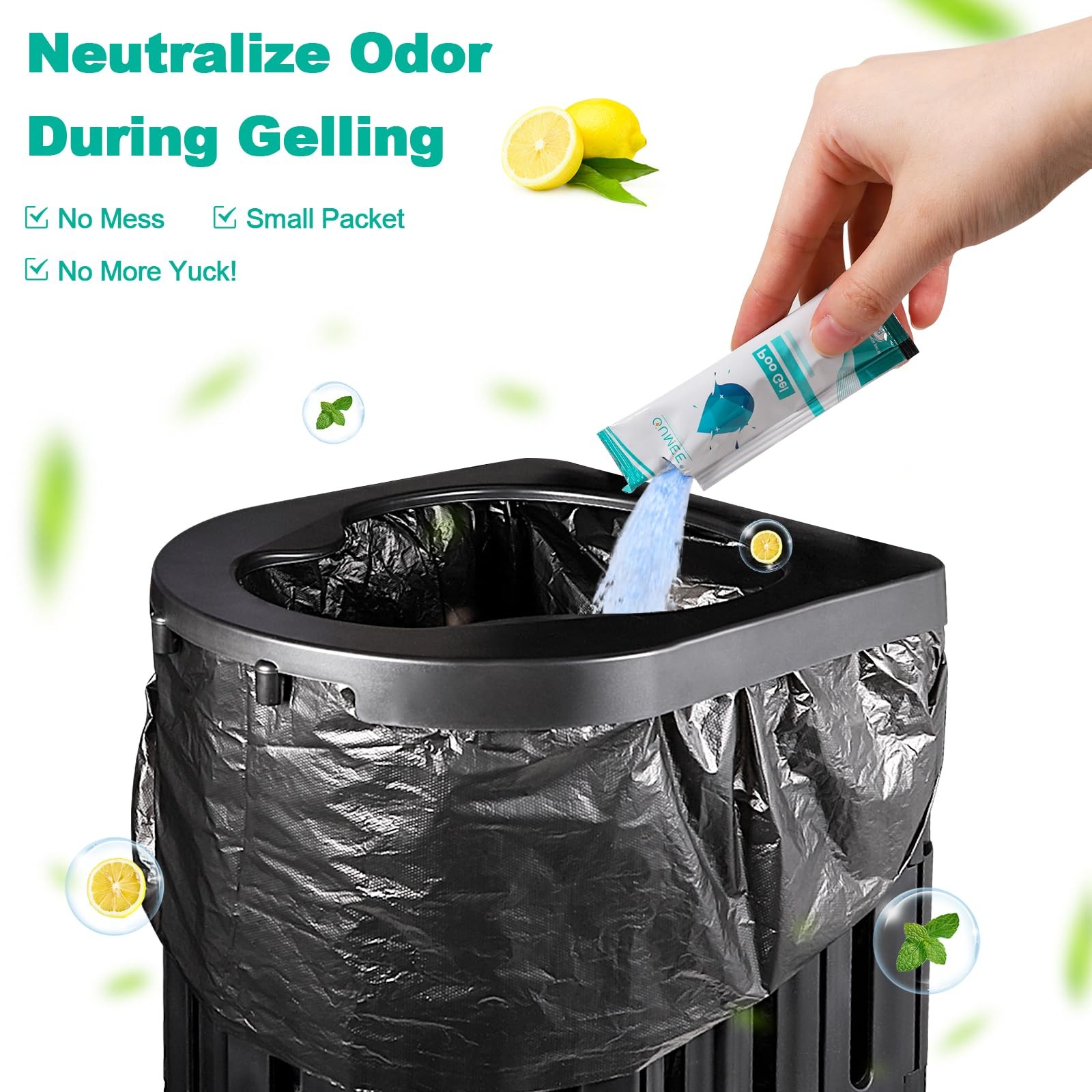 30 PACK Poo Gel for Portable Toilet, Camping Toilet Powder for Potty Bags, Ec...