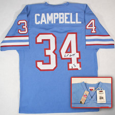Earl Campbell Signed Houston Oilers Mitchell & Ness Throwback 1980 NFL Jersey