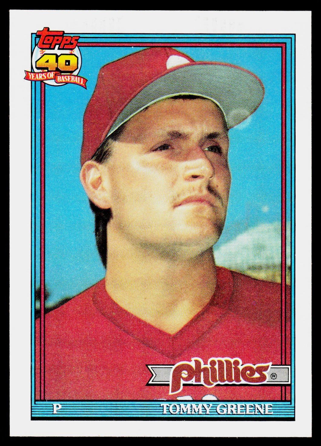 Tommy Greene, 1991 Topps, #486, Philadelphia Phillies,