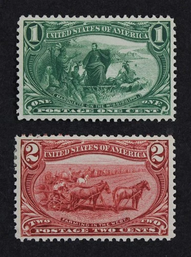 CKStamps: US Stamps Collection Scott#285 286 1c 2c Mint LH OG