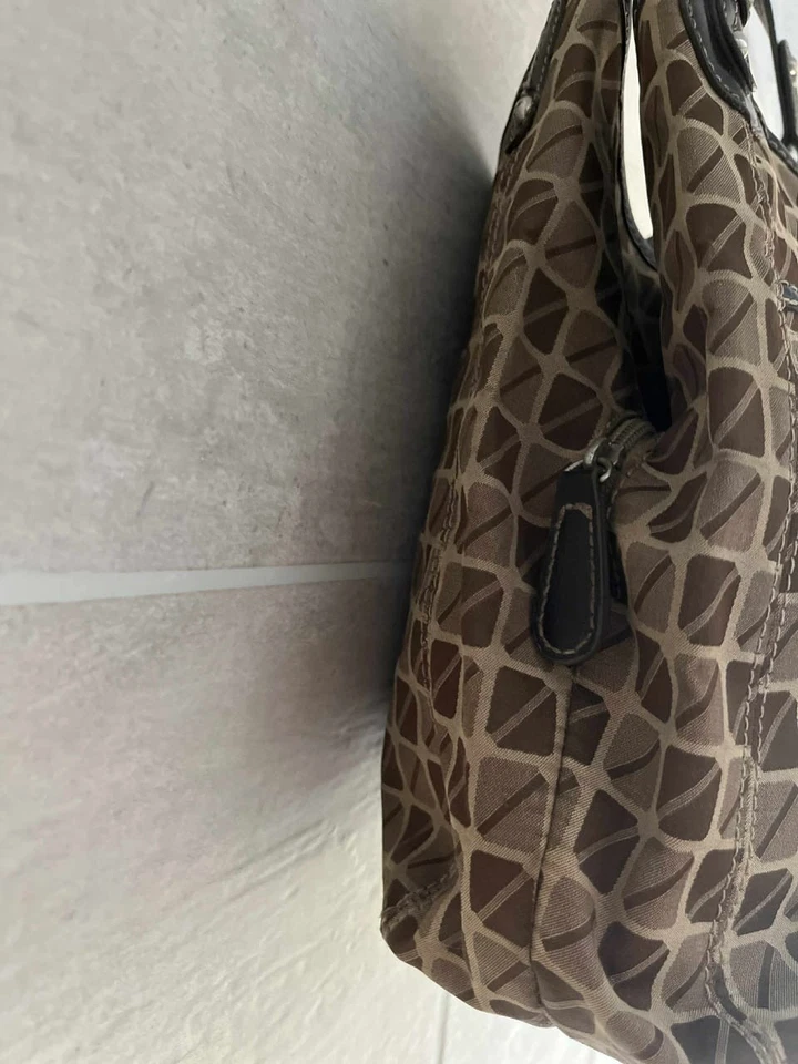 Винтажная коричневая клетчатая мини-сумочка 90-х Nine & Co. - Изображение 2 из 4