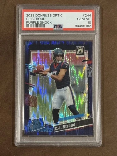 2023 Donruss Optic Rated Rookie CJ STROUD #244 Purple Shock Prizm PSA 10