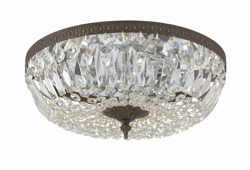 Crystorama Ceiling Mount 16" Wide Bronze Crystal 3-Light Ceiling Light - Picture 3 of 7