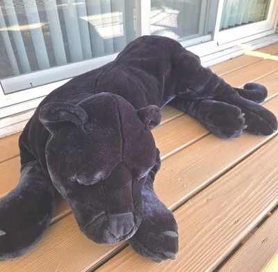 Vintage 90s Chosun International Jumbo Realistic Black Panther Plush 44'' Cat