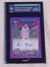 Jacob Young 2024 Topps Chrome RC AUTO PURPLE Speckle REF 255/299 Degree 9 Mint 