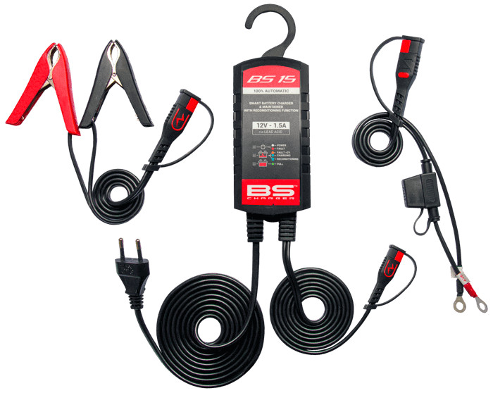 Chargeur de batterie BS15 BS Battery 12V pour moto et scooter