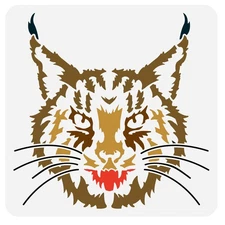 WildCat Stencil - Reusable Large Cat Stencil for Painting, Howling Cat Drawing T