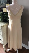 Vintage Vanity Fair Nude Nylon Full Slip Lace Hem Romantic Minimal Lingerie 36