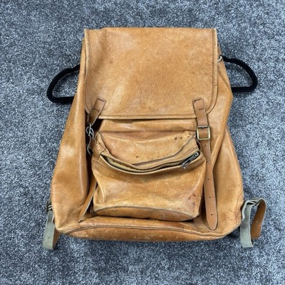 Vintage Beckmann Norwegian Day Pack Leather Bag Backpack 15x17x5in