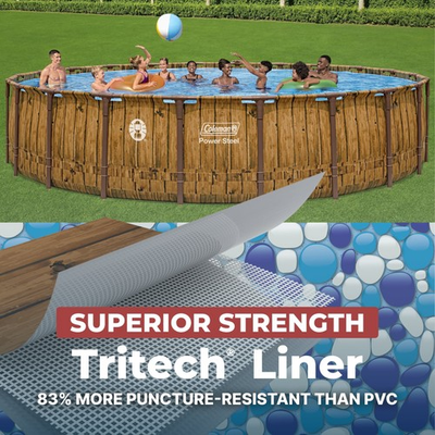 #ad Coleman Power Steel 22#x27; x 52quot; Round Metal Frame Above Ground Pool Set $641.00