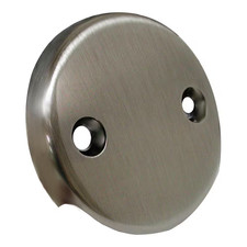 2-Hole Bathtub Overflow Faceplate Less Screws in Antique Nickel