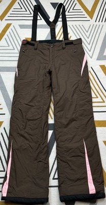Peak Performance Ski Pants Trousers Women's Brown Pink Size XL HiPe Suspenders