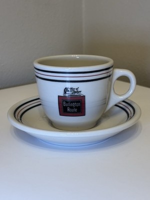 Einzigartige Vintage Sterling China Burlington Route ''Weg der Zephyrs'' Tasse und Untertasse