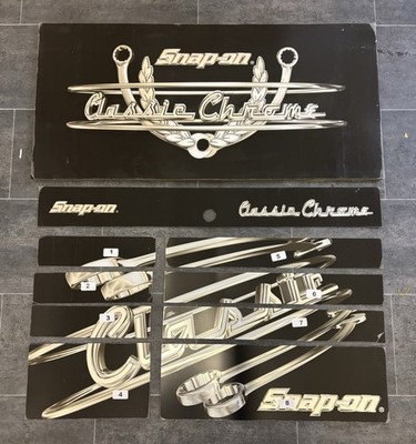 Snap On Tools Classic Chrom Aufkleber Set für 40'' Stapel Split Bank New Old Stock