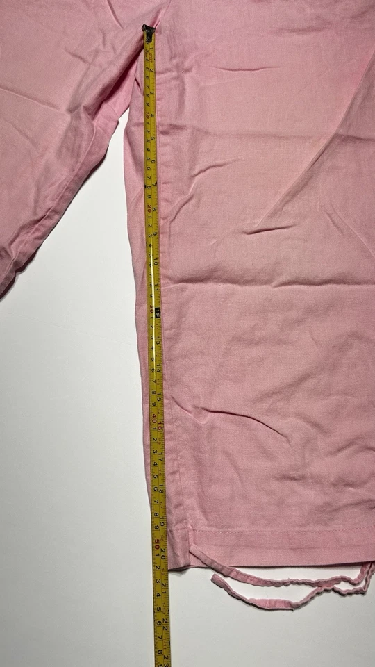 Pantalones Cappagallo para mujer rosa mezcla de lino con cordón talla S bolsillos elásticos Foto 4 de 4