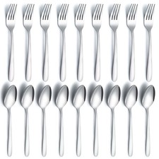 24 Pcs Forks and Spoons Silverware Set, Food Grade Stainless Steel Flatware