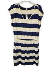 New Old Navy Dress Womens Large Nautical Striped T Shirt Stretch Resort Vacation