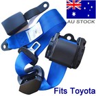 For Toyota 3-Points Seatbelt Universal Kit Blue Car Driver/Passenger Hard Buckle