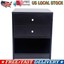 2 drawers nightstand storage wood end table bedside organizer modern black