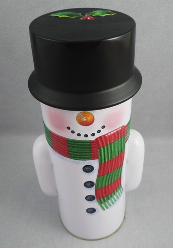 Estatuilla de juguete de vacaciones de Navidad Midwood muñeco de nieve contenedor vacío contenedor de lata de 9,5 - Imagen 2 de 12