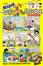 3w22394/ Reklame von 1991 &ndash; NESTELE NESQUIK &ndash; Quiky und seine Freunde.