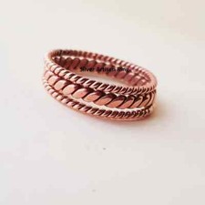 Pure Copper Set of 3 Stacking Band Ring, Ring For Women Or Men Ring, Ha All size