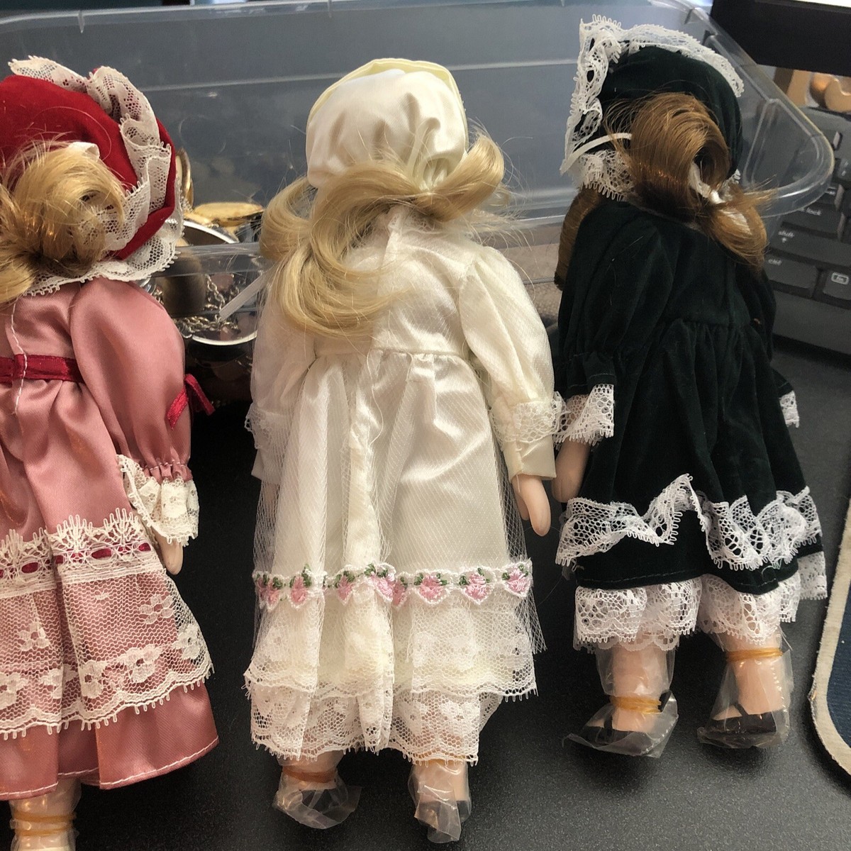 Set Of Three, 8 Inch Porcelain Dolls From Different Countries New